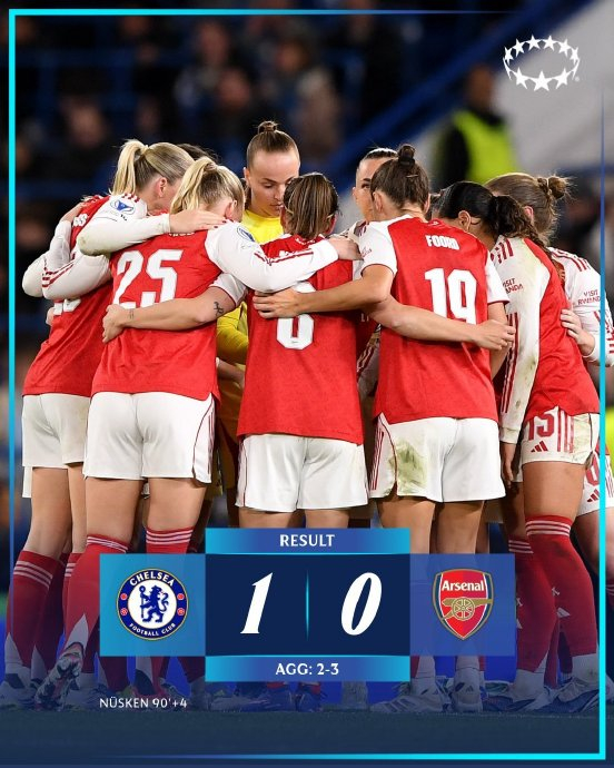 阿森纳女足逆转切尔西晋级欧冠半决赛 争议事件